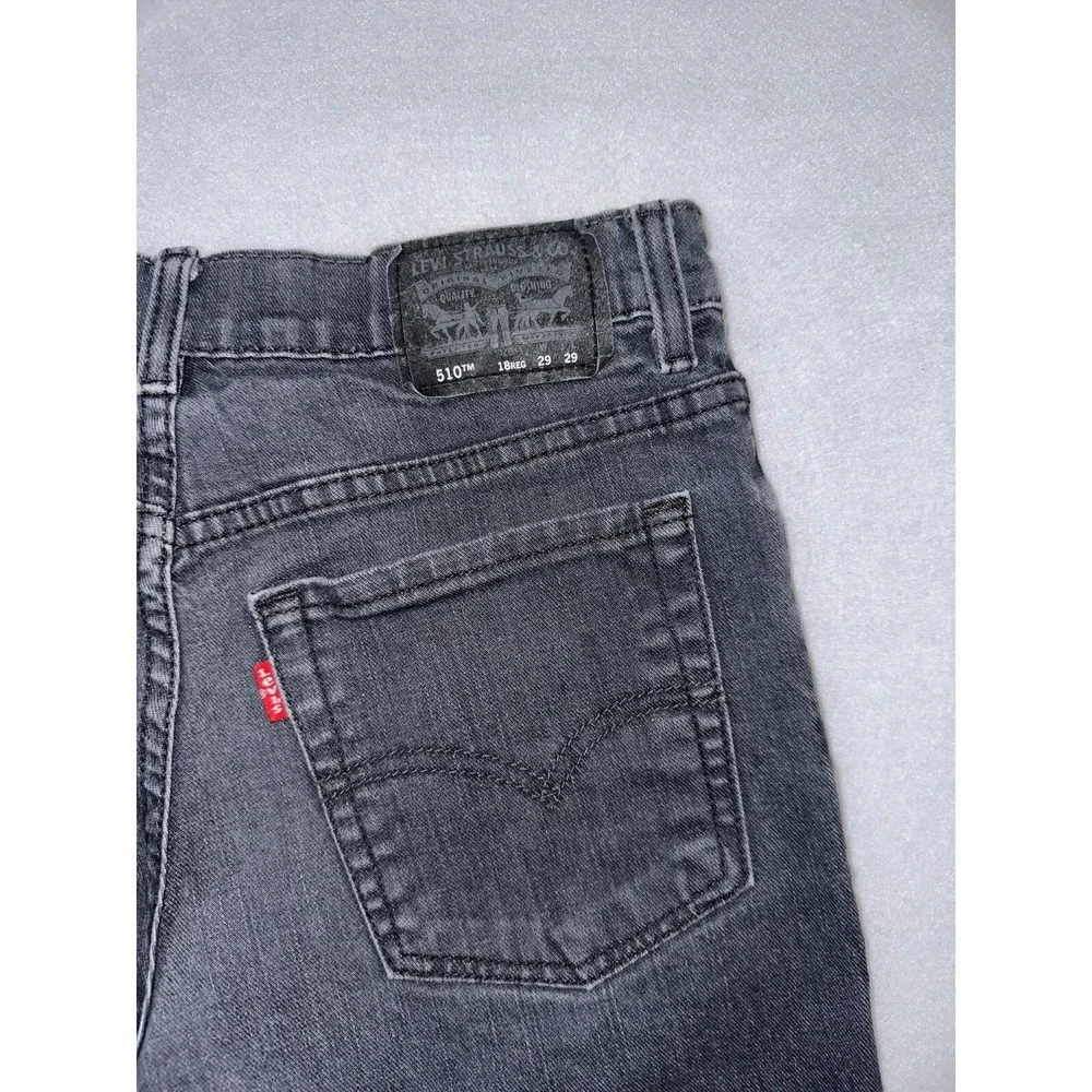 Levis 510 Boys Kids Size 29x29 18R‎ Stretch skinny Jeans black Denim Medium Wash